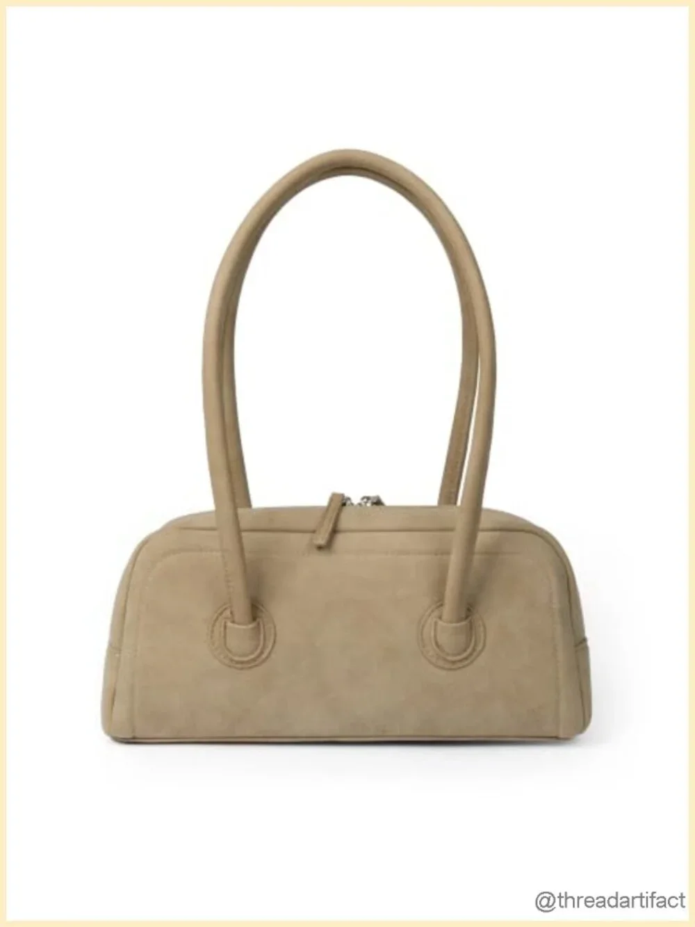 Vegan Leather Shoulder Bag Underarm Purse with Zipper Two Straps